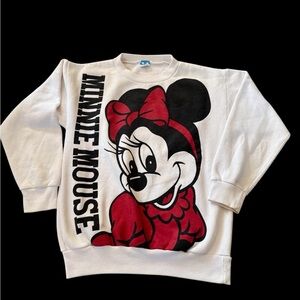 Vintage 90s Minnie Mouse Crewneck Sweater Double Sided Size Small